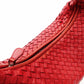 Bottega Veneta Intrecciato One Shoulder Bag Red Leather Hobo 7-11-824