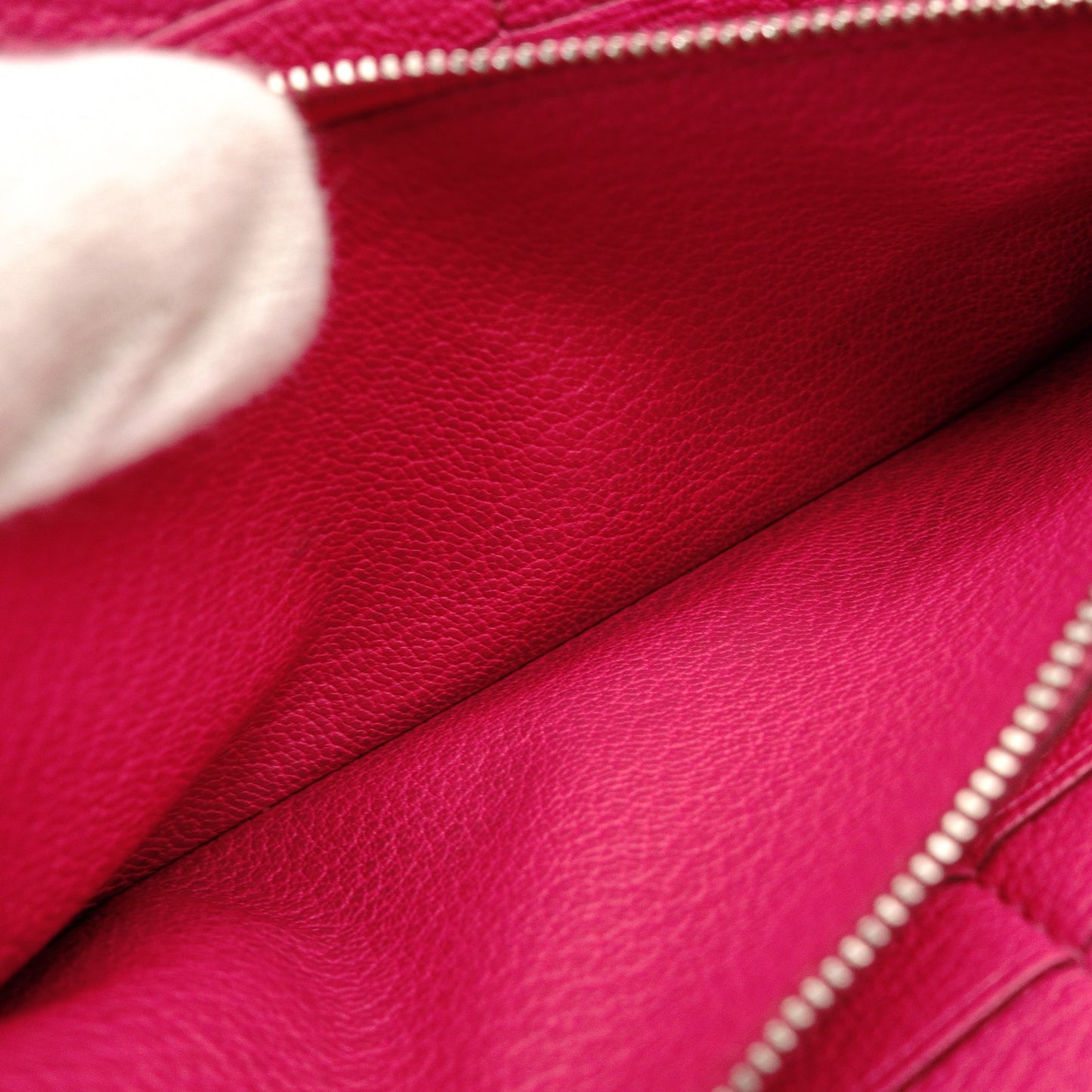 HERMES Azap Long All Leather Chèvre Pink □P Stamped Long Wallet Leather Wallet Women's 7-11-849