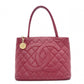 CHANEL Medallion Tote Bag, Caviar Leather , Gold Hardware, Red Tone, Women's