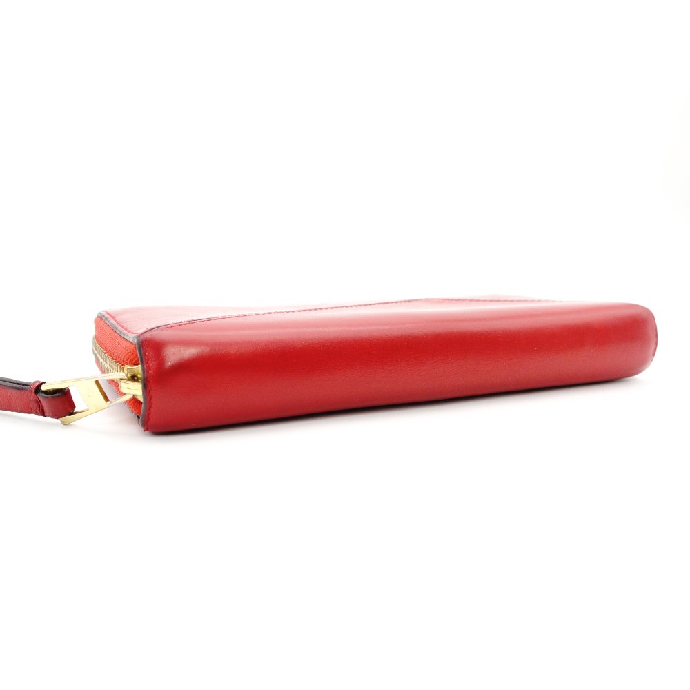 LOEWE Anagram Leather Long Wallet Red Wallet Red Logo Women's 7-10-545