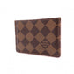 LOUIS VUITTON Damier Ébène Card Case, PVC and Leather, Brown and Pink