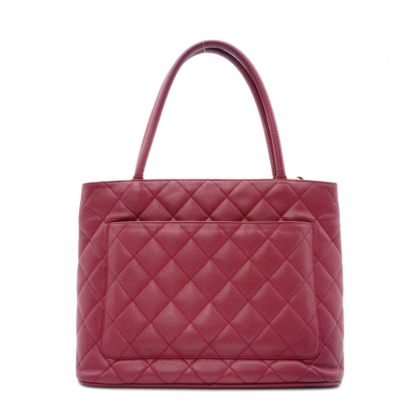 CHANEL Medallion Tote Bag, Caviar Leather , Gold Hardware, Red Tone, Women's