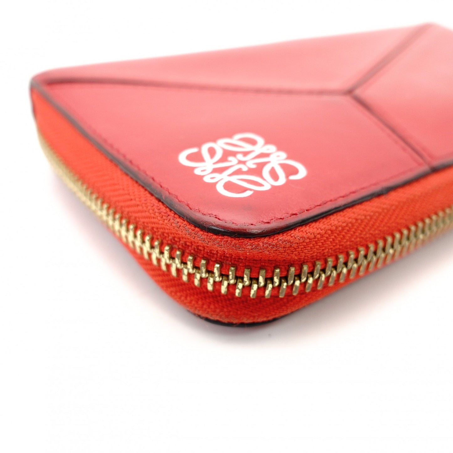 LOEWE Anagram Leather Long Wallet Red Wallet Red Logo Women's 7-10-545