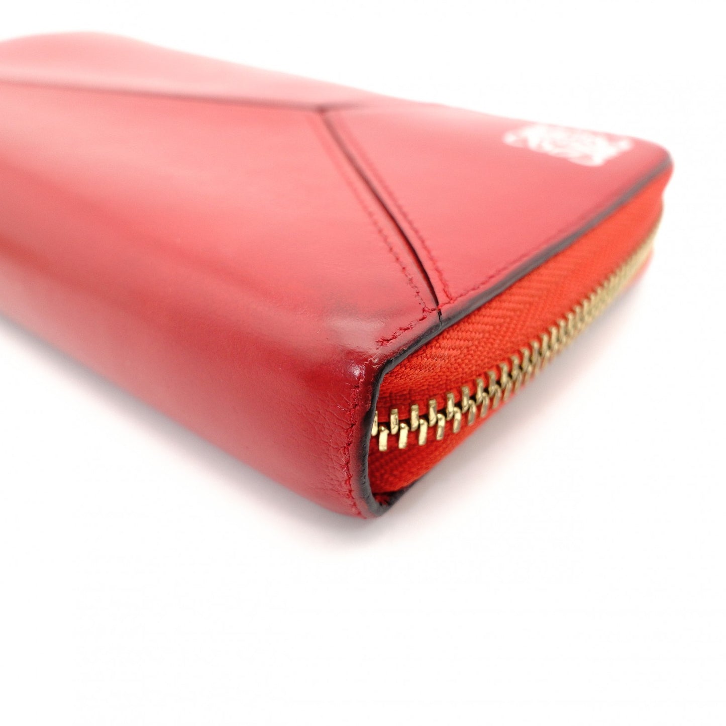 LOEWE Anagram Leather Long Wallet Red Wallet Red Logo Women's 7-10-545