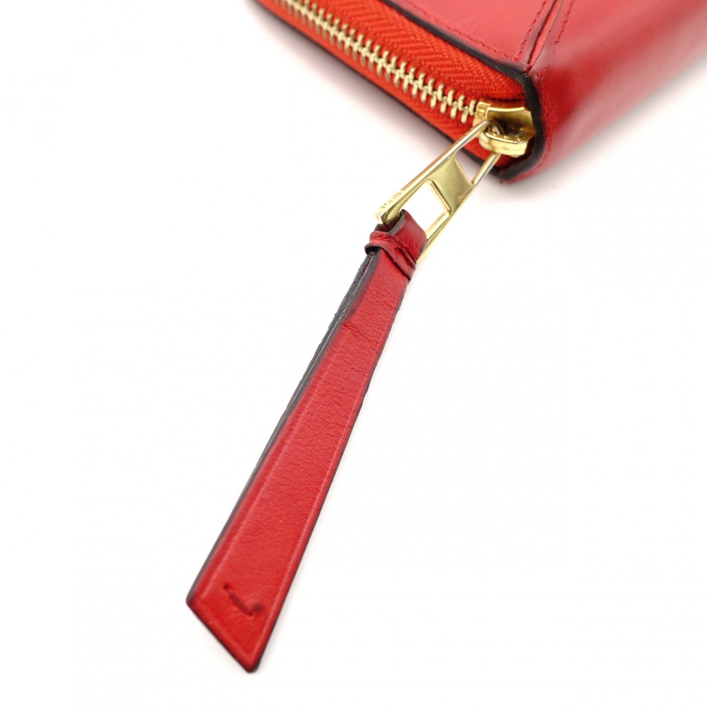 LOEWE Anagram Leather Long Wallet Red Wallet Red Logo Women's 7-10-545