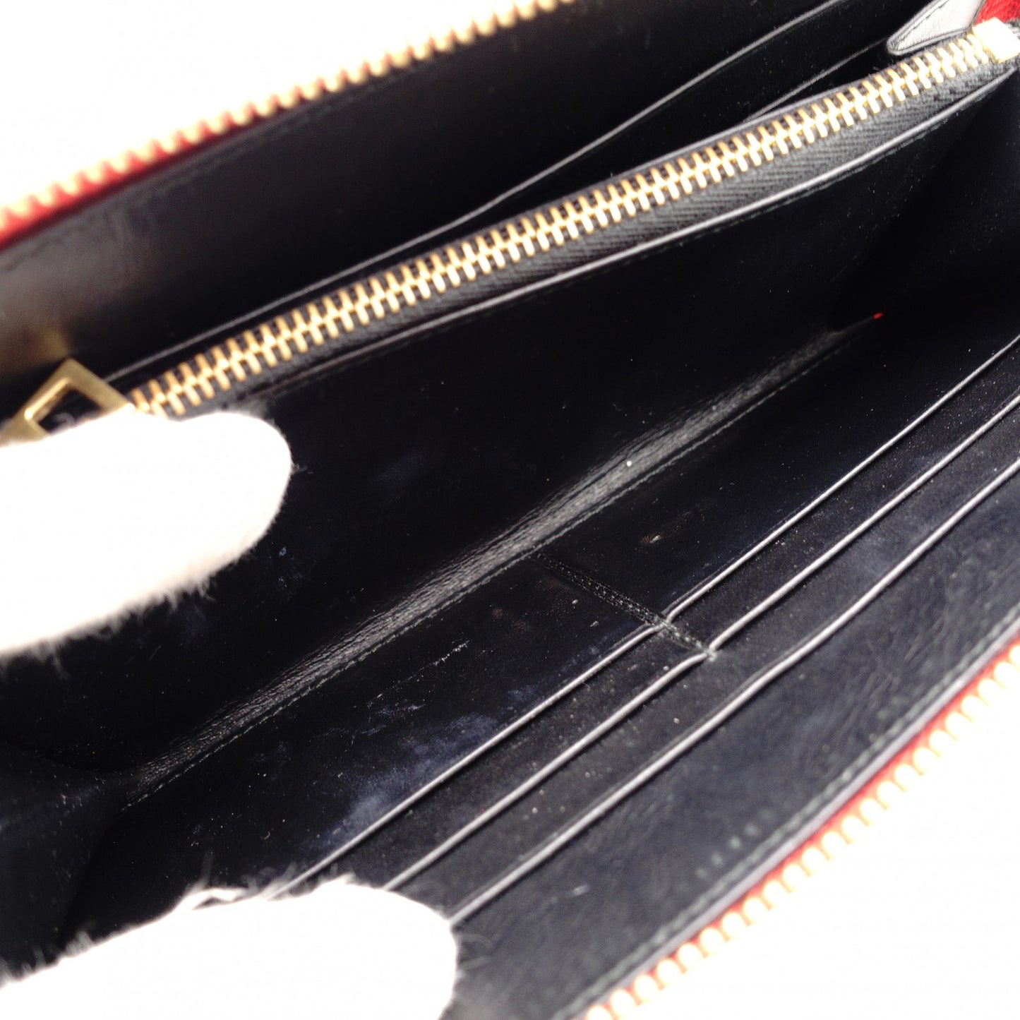 LOEWE Anagram Leather Long Wallet Red Wallet Red Logo Women's 7-10-545