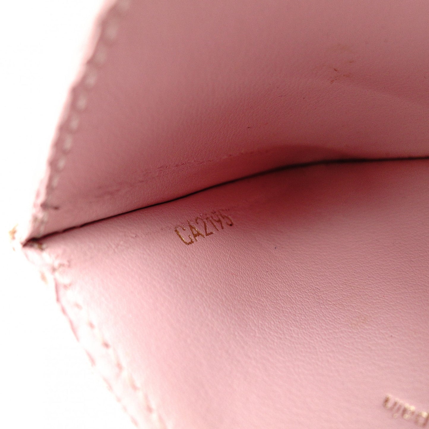 LOUIS VUITTON Damier Ébène Card Case, PVC and Leather, Brown and Pink