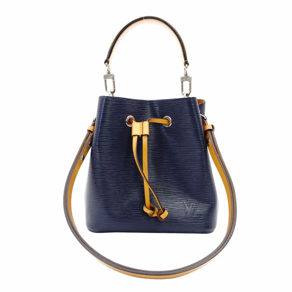 LOUIS VUITTON EpiN NeoNoe BB Shoulder Bag M53610 Navy x Yellow Leather 2-Way Handbag 7-11-585