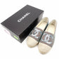 CHANEL Espadrilles Tweed Decacoco CC Logo Blue × Beige Sequins Two-Tone Canvas EU37 Approx. 9.3" 7-11-219