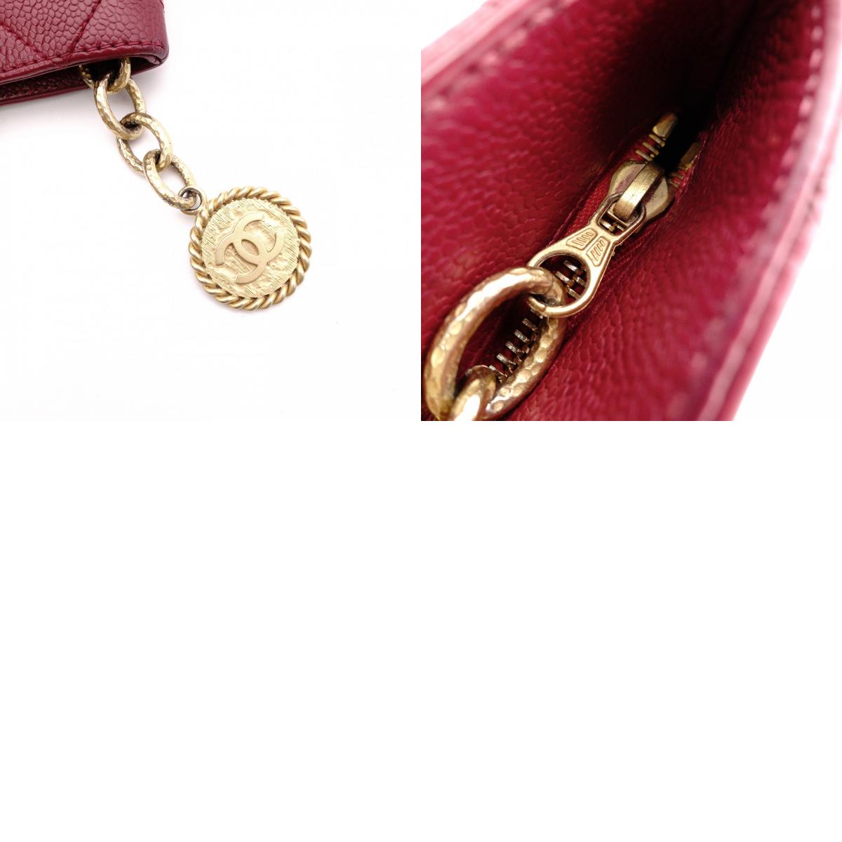 CHANEL Medallion Tote Bag, Caviar Leather , Gold Hardware, Red Tone, Women's