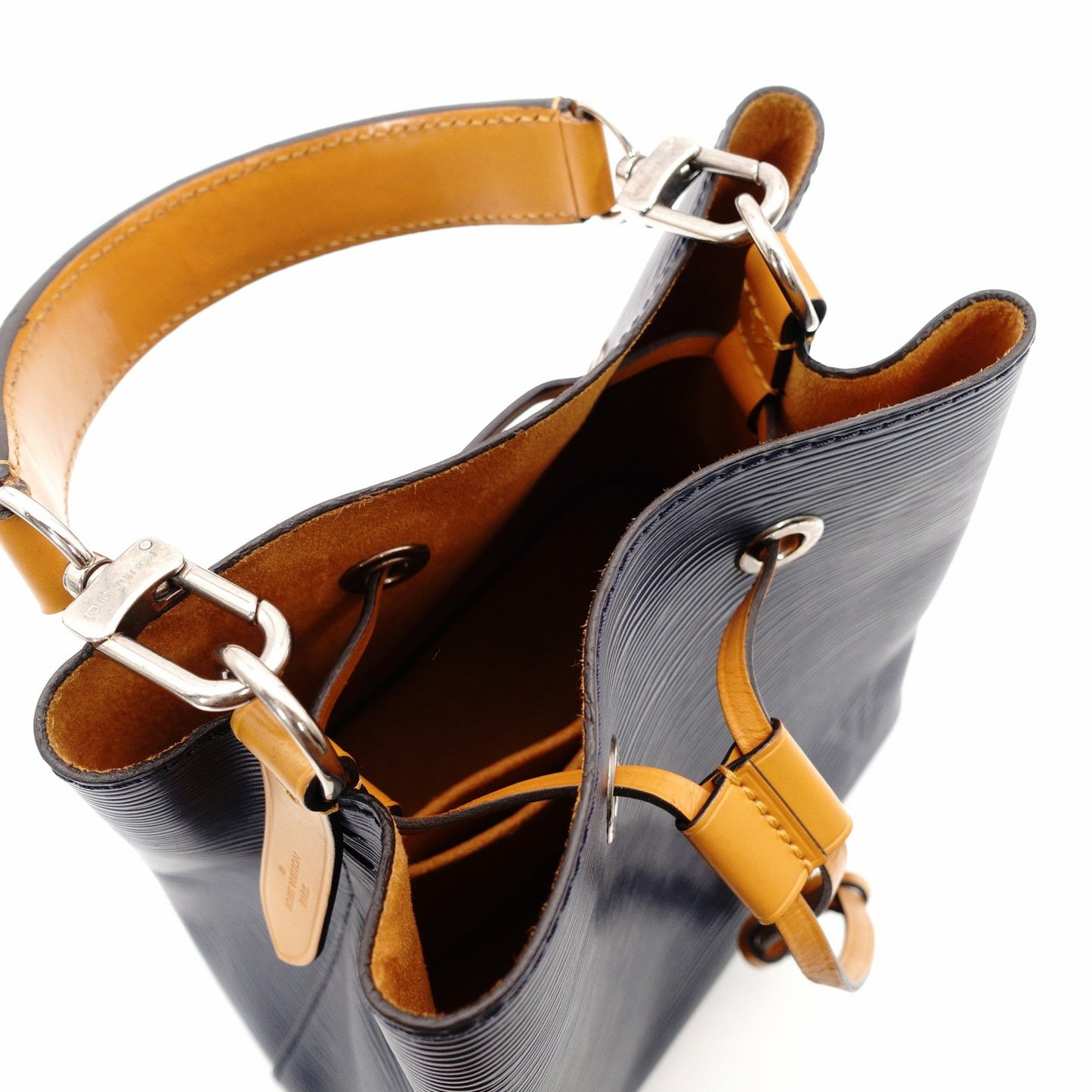 LOUIS VUITTON EpiN NeoNoe BB Shoulder Bag M53610 Navy x Yellow Leather 2-Way Handbag 7-11-585