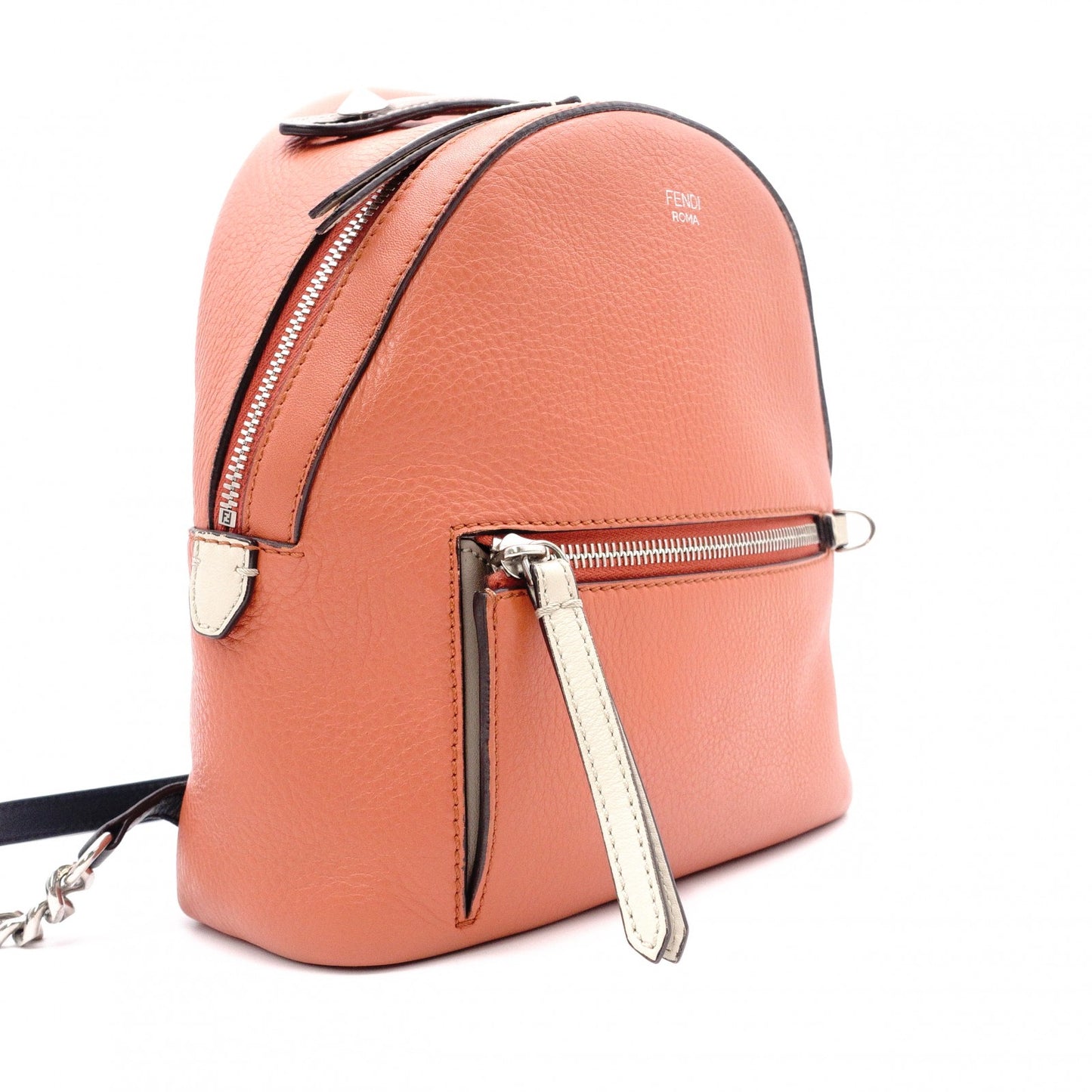 FENDI By the Way Mini Backpack Leather, Orange, Women's