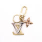 LOUIS VUITTON Key Holder, Metal, Silver, Key Charm, LV