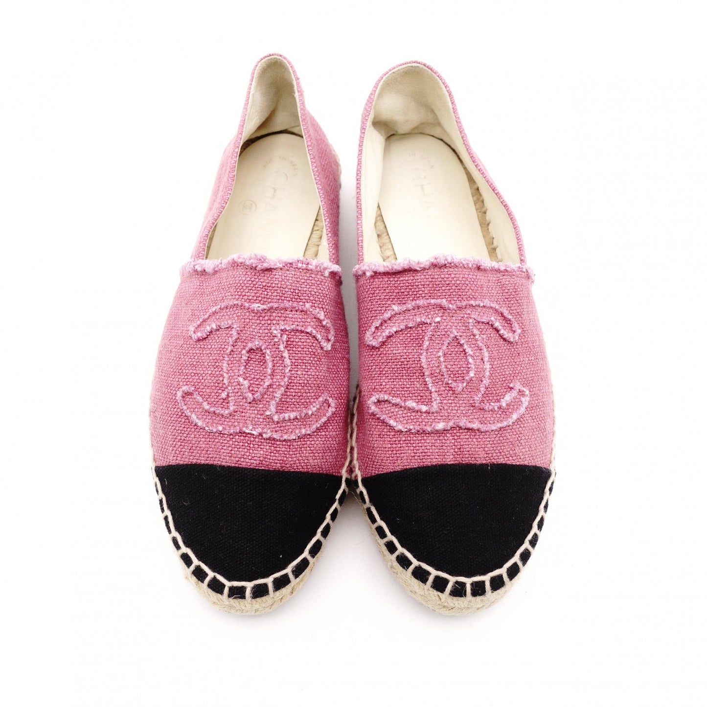 CHANEL Espadrille Slip-On, Cotton, Pink, Size 37