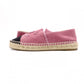 CHANEL Espadrille Slip-On, Cotton, Pink, Size 37