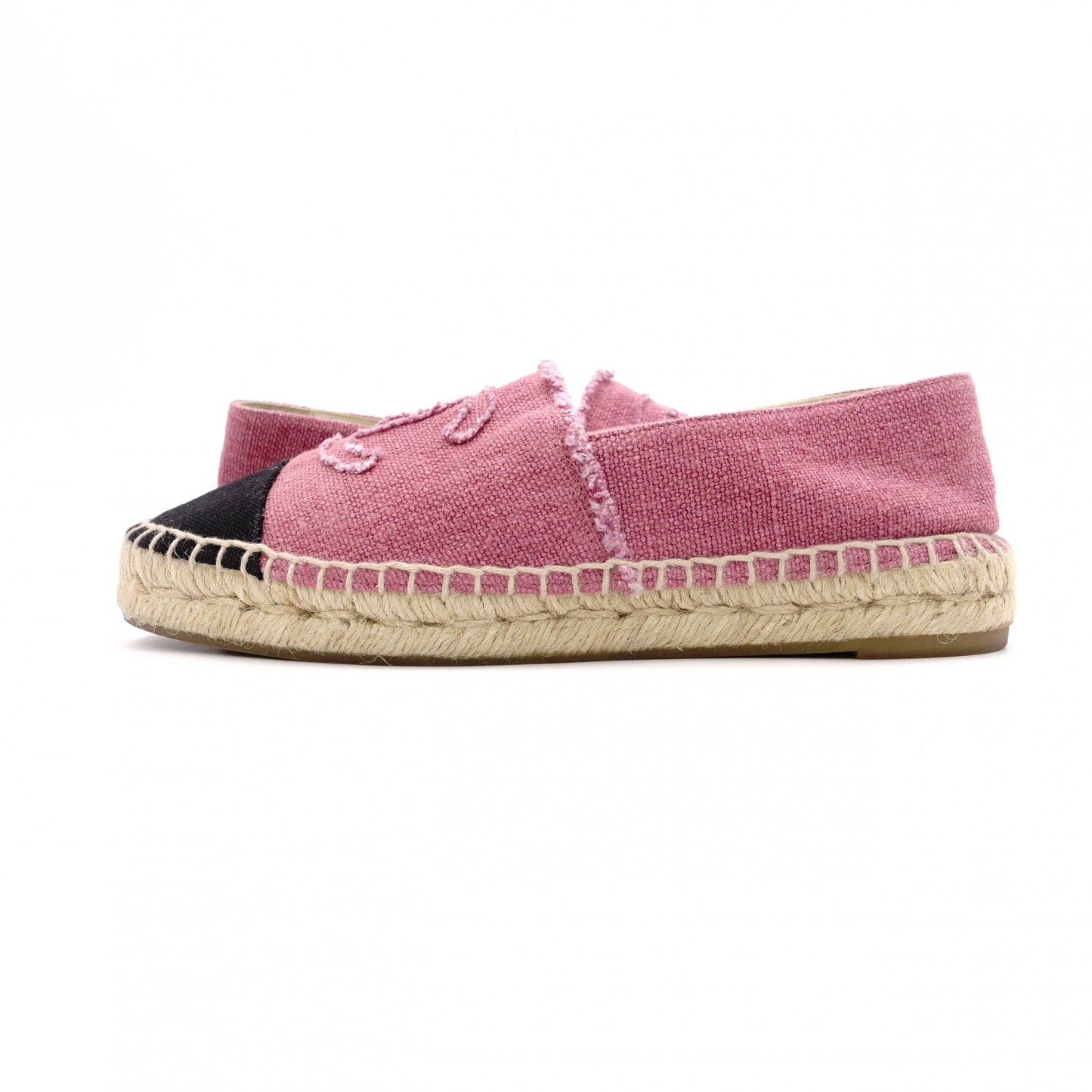 CHANEL Espadrille Slip-On, Cotton, Pink, Size 37