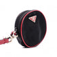 PRADA Coin Pouch, Nylon, Black and Red, Small Accessory Pouch, Triangle Logo