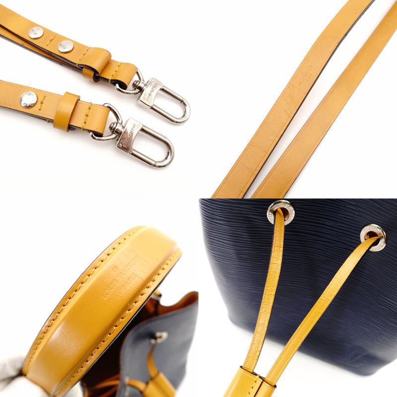LOUIS VUITTON EpiN NeoNoe BB Shoulder Bag M53610 Navy x Yellow Leather 2-Way Handbag 7-11-585