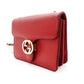 GUCCI Interlocking G Chain Shoulder Bag Red Leather Crossbody 7-10-702