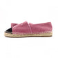 CHANEL Espadrille Slip-On, Cotton, Pink, Size 37