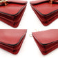 GUCCI Interlocking G Chain Shoulder Bag Red Leather Crossbody 7-10-702