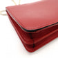 GUCCI Interlocking G Chain Shoulder Bag Red Leather Crossbody 7-10-702