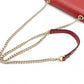GUCCI Interlocking G Chain Shoulder Bag Red Leather Crossbody 7-10-702
