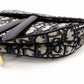 Christian Dior Saddle Bag Oblique Navy × Beige Shoulder Canvas Handbag Leather 7-11-819