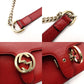 GUCCI Interlocking G Chain Shoulder Bag Red Leather Crossbody 7-10-702