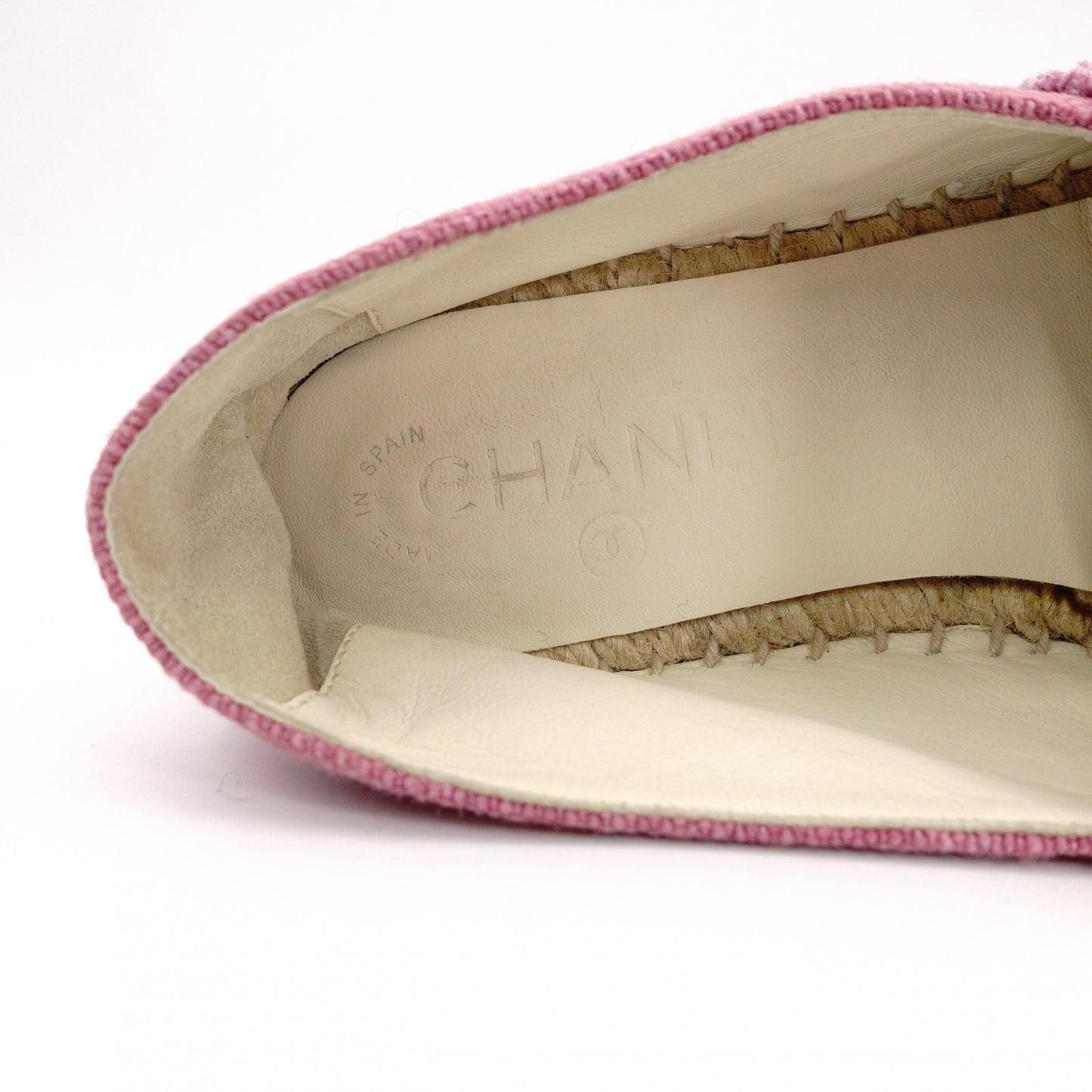 CHANEL Espadrille Slip-On, Cotton, Pink, Size 37