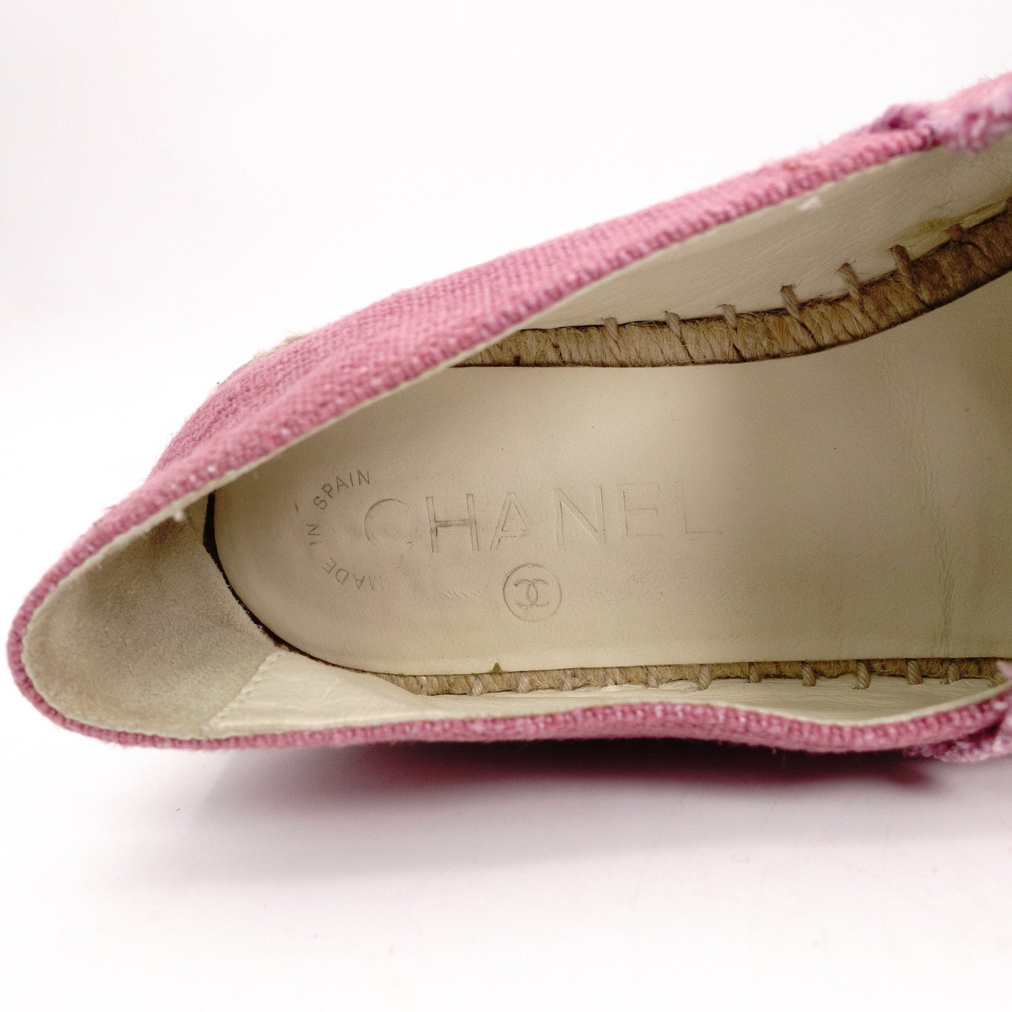 CHANEL Espadrille Slip-On, Cotton, Pink, Size 37