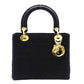 Christian Dior Lady Dior Small Handbag Cannage Black Black Nylon Gold Hardware 7-11-781
