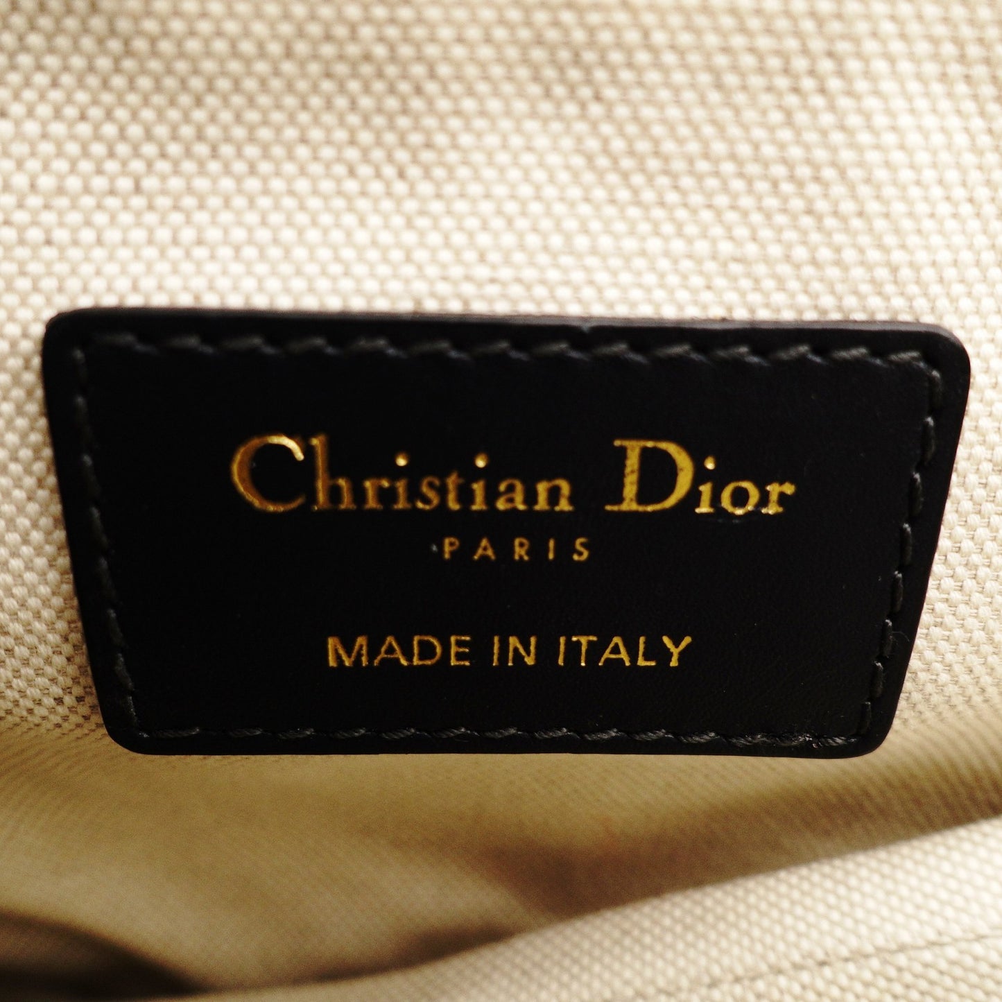 Christian Dior Saddle Bag Oblique Navy × Beige Shoulder Canvas Handbag Leather 7-11-819