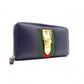GUCCI Sylvie Long Wallet, Leather, Navy, Women's