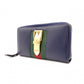 GUCCI Sylvie Long Wallet, Leather, Navy, Women's