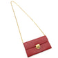 PRADA Saffiano Leather Chain Shoulder Bag Red Leather Crossbody Gold Hardware 7-9-736