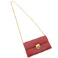 PRADA Saffiano Leather Chain Shoulder Bag Red Leather Crossbody Gold Hardware 7-9-736