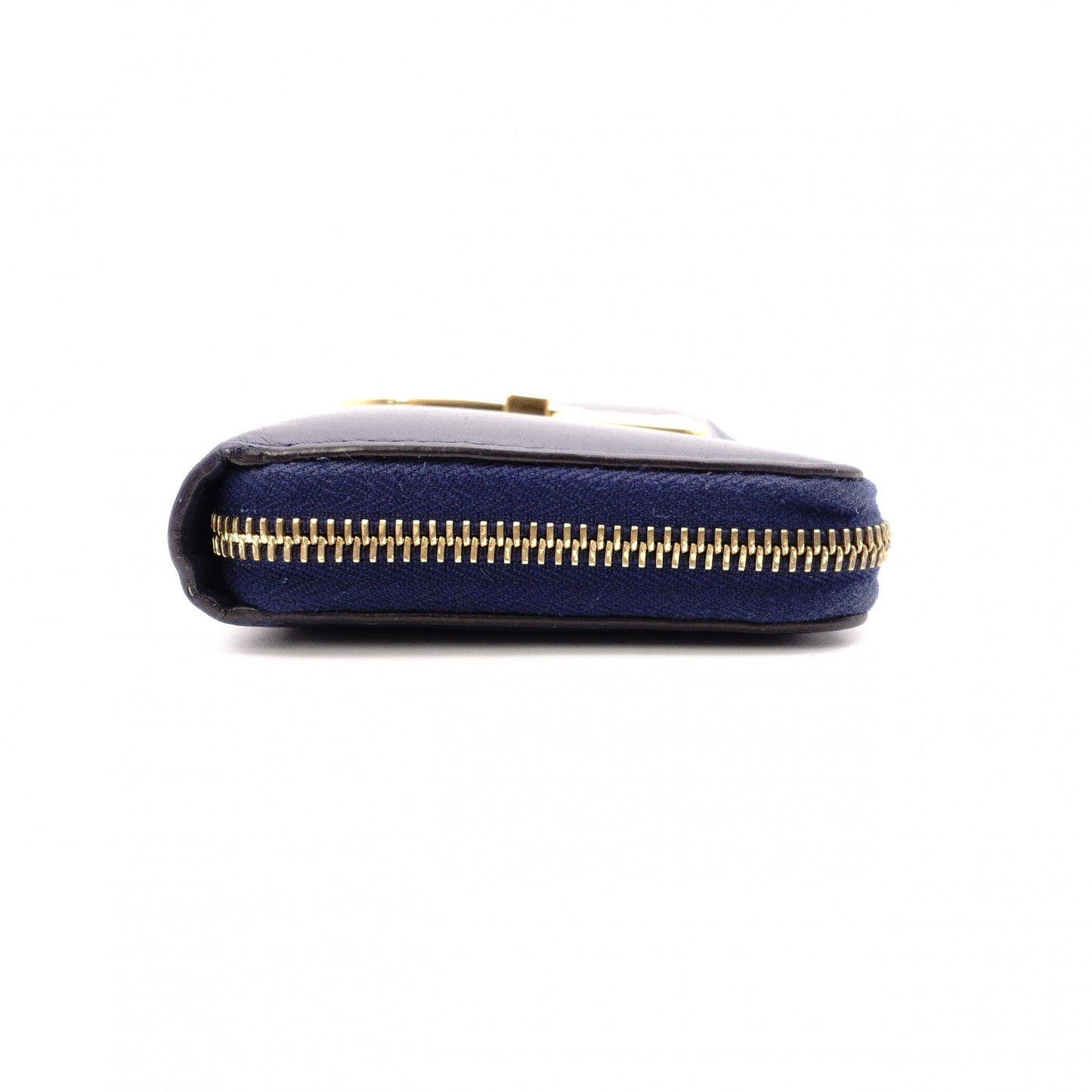 GUCCI Sylvie Long Wallet, Leather, Navy, Women's