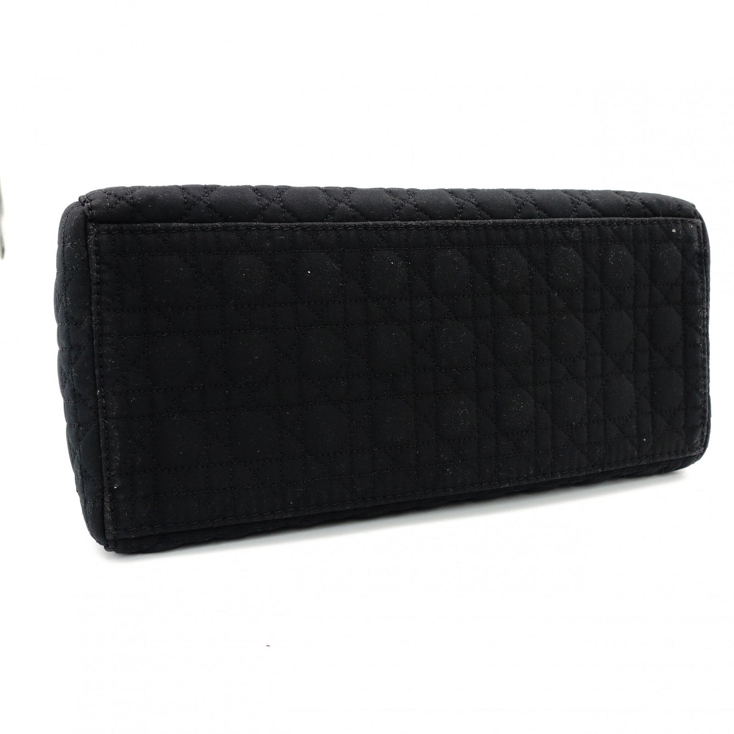 Christian Dior Lady Dior Small Handbag Cannage Black Black Nylon Gold Hardware 7-11-781