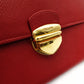 PRADA Saffiano Leather Chain Shoulder Bag Red Leather Crossbody Gold Hardware 7-9-736