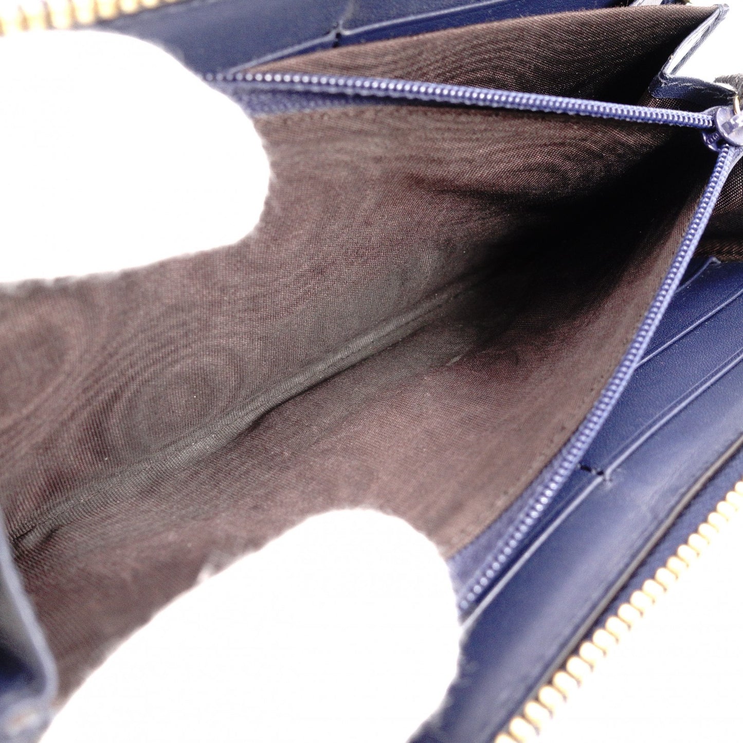GUCCI Sylvie Long Wallet, Leather, Navy, Women's