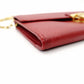 PRADA Saffiano Leather Chain Shoulder Bag Red Leather Crossbody Gold Hardware 7-9-736