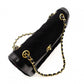 CHANEL Matelassé Chain Shoulder Bag Black Cotton Black Gold Hardware Crossbody 7-11-372