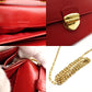 PRADA Saffiano Leather Chain Shoulder Bag Red Leather Crossbody Gold Hardware 7-9-736