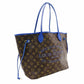 LOUIS VUITTON Neverfull MM Ikat Flower Tote Bag Monogram Canvas Brown × Blue Shoulder 7-11-463