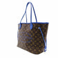 LOUIS VUITTON Neverfull MM Ikat Flower Tote Bag Monogram Canvas Brown × Blue Shoulder 7-11-463