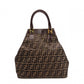 FENDI Zucca Handbag, Canvas and Leather, Brown Tote Bag