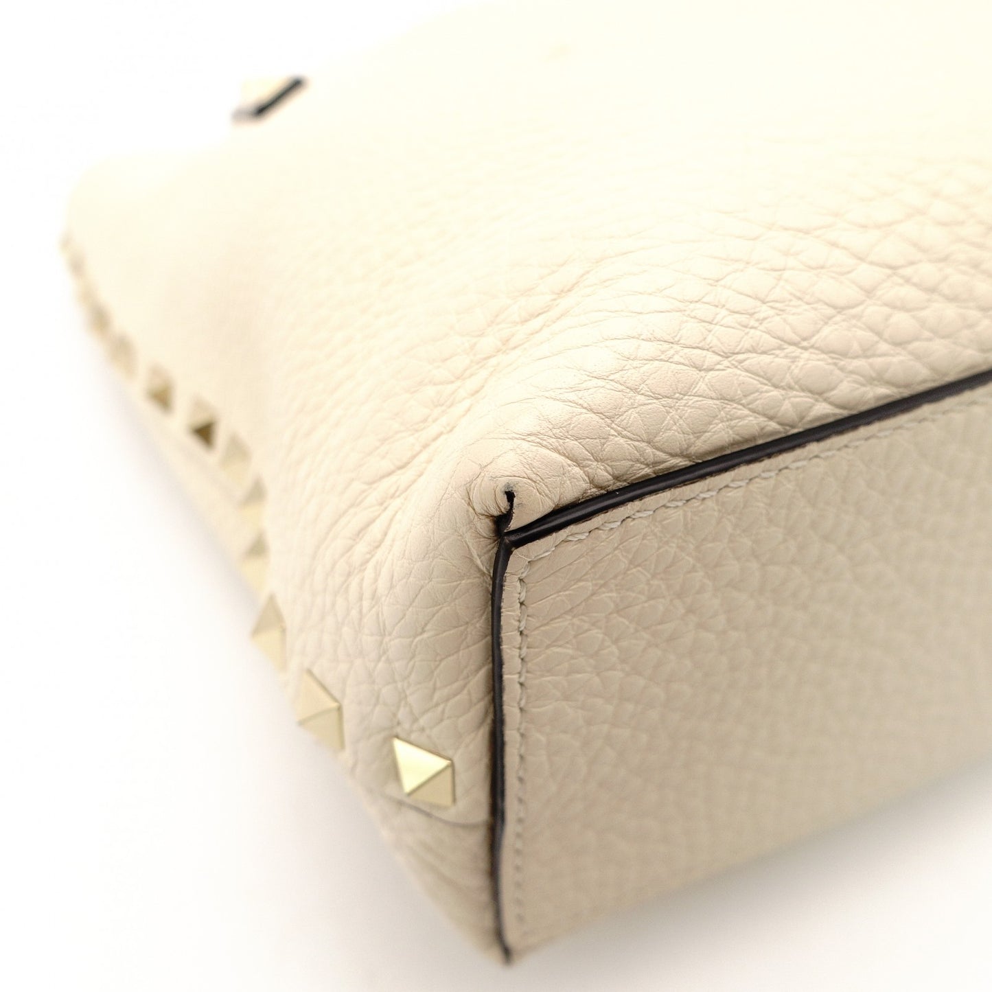 Valentino Garavani Studded Off-White Leather 2-Way Handbag White Shoulder 7-11-709