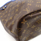 LOUIS VUITTON Neverfull MM Ikat Flower Tote Bag Monogram Canvas Brown × Blue Shoulder 7-11-463