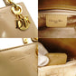 Christian Dior Lady Dior Small Handbag Beige Leather 2-Way Shoulder 7-11-788